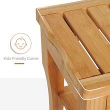 45cm 2-Tier Slatted Shower Bench Storage Seat W/ 4 Legs Comfortable  Bathroom Stool Spa Bath Organiser - View 6
