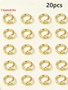 5/12/20pcs Copper Jump Rings, 18K Gold Plated, Open Rings, Half Open Rings, Suitable For Connecting Pendants, Jewelry, Bracelets, Necklaces And Lobster Clasps - Wolf Fang Half-closed Opening Ring - View 16