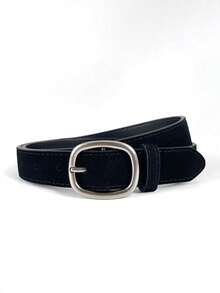 2/1pc New Women's Faux Suede PU Belt, Vintage Versatile American Style Brown Jeans Belt - Multicolor - View 11