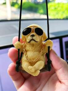 Cute Swinging Labrador Retriever Pet Dog Car Rearview Mirror Hanging Ornament, Car Interior Accessory - Pendant - View 4