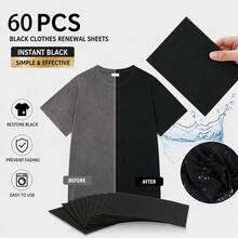 60pcs Black Clothing Color Enhancer Sheets, Made Of Non-Woven Fabric, Can Revitalize Faded Fabrics, Enhance Color Depth And Add Subtle Gloss, A Simple And Effective Way To Keep Clothes Looking New - Blackening Film - View 1