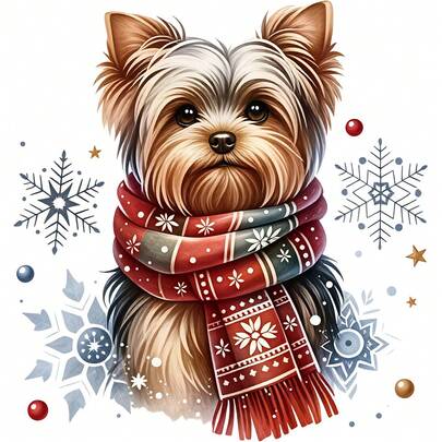 1/2/3PCS Vinyl Transfer Panas Tahan Lama dan Dapat Dicuci, Anak Anjing Yorkshire Terrier Latar Belakang Merah Garis-garis Salju Rumbai Syal Salju Bola Warna-warni Bintang Cat Air Pola Hewan Peliharaan Natal Hangat Transfer Panas, Cetak Vinyl, Stiker Transfer Panas, Stiker Transfer Setrika - Cocok Untuk Bantal, DIY, Ransel, Kaos, Tas Kanvas, Hoodie, Celana Jeans, Pakaian, Perlengkapan Jahit