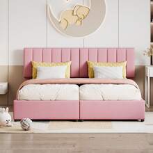 Bed Frame 180x200 Cm Hydraulic With Storage – Grey - 粉色 - 查看 3