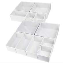 1pc White Foldable Fabric Drawer Organizer With Zipper, Closet Organizer For Socks, Bras, Towels, Ties - Space-Saving Wardrobe Organization Solution,Dorm Room - Multicolor - View 1