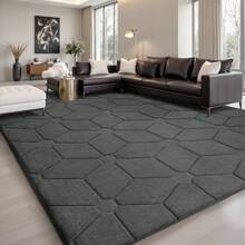 Sour Lemon Rugs Living Room Large 160x230cm,Decorative 3D Carved Area Rugs For Bedroom,Extra Large Rugs For Living Room,Machine Washable Rug Anti Slip Short Pile Rug Carpets Mat For Lving Room, Bedroom, Home Decor - Dark Grey - View 2