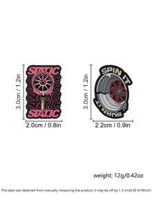 Set de 2 broches de esmalte con ruedas estáticas y de deriva, pin de metal JDM para coche modificado de carreras, para mochila y chaqueta - Multicolor - Ver 3
