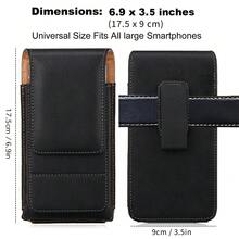 Funda para teléfono móvil con funda de cinturón, clip de cinturón y portatarjetas | Bucle de cinturón ajustable giratorio, funda de fácil limpieza | Perfecto para el desplazamiento diario - Negro - Ver 1