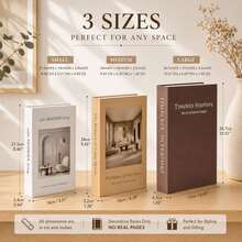 3組紙製美學裝飾書，咖啡桌裝飾書－仿真裝飾書－居家桌面裝飾－床頭櫃裝飾－居家書架裝飾 - 棕色 - 查看 7