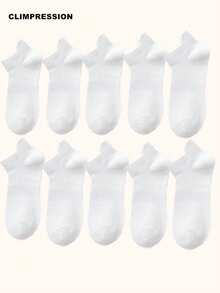 CLIMPRESSION Men's Pure Cotton Socks, Breathable Mesh Low-Cut Casual Socks, 10 Pairs Multi-Color Invisible Socks, Suitable For Daily Wear, Sports, Running - Multicolor - View 13