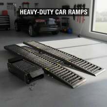 [Free Shipping] 2 Sets Foldable Ferruginous Car Ramp, Portable Easy Fold Lightweight Ramp For Car Truck SUV Motorcycle ATV Bearing Capacity Of Expand 1000lbs-XY926940 - Multicolor - View 2