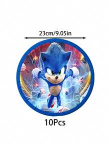 Sonic 刺蝟貓主題派對餐具，適用於節日派對、生日、居家裝飾、廚房配件、禮品 - 彩色 - 查看 11