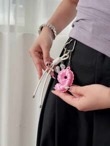 MIYIN 3D Printer Number Bag Charms(0-9),Cute Bubble Letter Pendant For Handbags With Key Ring & Heart Decoration,Unisex,Bag Charms Accessories For Backpack - Pink - View 10