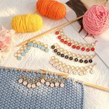 1 Set Enamel Number 0-9 Knitted Row Counter Chain, Locking Stitch Marker With Clasp, Suitable For Knitting, Crochet, Sewing Accessories - Fastener - View 6