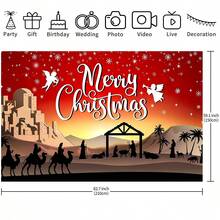 Authorize Nativity Christmas Children's Party Award Scene Birthday Party Background Banner. Nativity Christmas Themed Wall Decoration. Photo Background Garden Decor Outdoor. Ideal Choice For Celebration Events, Room Decoration, And Display Props - Multicolor - View 7