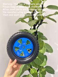 A Tire-Shaped Flying Disc, Durable And Made Of Material. It's A Pet Toy That Can Be Played Independently, Relieving Boredom Through Chewing, Also Serves As A Teething Toy, Interactive Toy, Companion Toy, Perfect Gift For Dogs, Dog Companion Toy Or Training Toy, Suitable For Medium To Large Dogs. - Multicolor - View 8