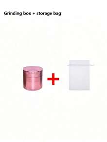 1件裝便攜式金屬研磨器，可愛設計，舒適握感，可愛鋁合金研磨器，附花粉篩與刮板的手動研磨器，旅行必備 - 粉色 - 查看 12