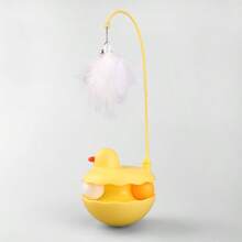 鴨子造型貓滾球玩具，含羽毛逗貓棒與滾球，室內多功能互動貓玩具，腦力鍛鍊，2色可選 - 彩色 - 查看 11