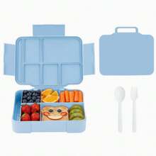 Cute Pink Bento Box Set With Spoon, Fork And Sauce Container, Multi-Compartment Leak-Proof Large Capacity Food Container, Suitable For School Cafeteria Picnic Portion Control Box, Back To School Gift - Multicolor - View 9