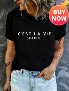Summer Clothing For Women Smiling Friends Cartoon Print T-Shirt Unisex - Black - View 1