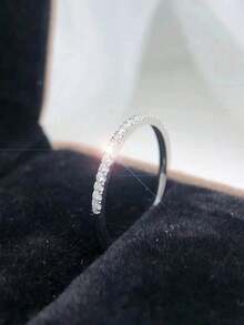 1pc S925 Sterling Silver Thin Band Minimalist Plain Ring, Delicate Small Design, Elegant Gentle Elegant, Versatile For Daily Commute, Stackable, Atmospheric Jewelry, Thoughtful Gift For Girlfriend, Best Friend, Birthday, Anniversary - Drilling Machine - View 4