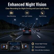Curear 4-Channel Car DVR Kit, 1080P Front Camera + 720P Rear/Left/Right Cameras, Multi-Camera Dashcam, Gravity Sensor, Night Vision, SD Card Not Included. - Dashcam - View 6