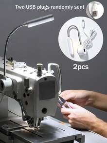 1/2/3pcs ABS Material USB Plug LED Sewing Machine Light With Strong Magnetic Base And Flexible Neck, 6W 30 LED Beads Lamp Suitable For Sewing Machine, Workbench And Industrial Flat Bed - White - View 11