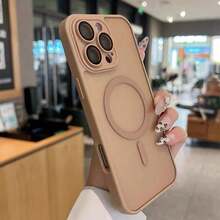 磨砂半透明磁吸保護殼，適用 17E 16E 17 Air 16 15 14 13 12 11 Plus Pro Max，相機保護防摔保護殼 - 沙漠色 - 查看 7