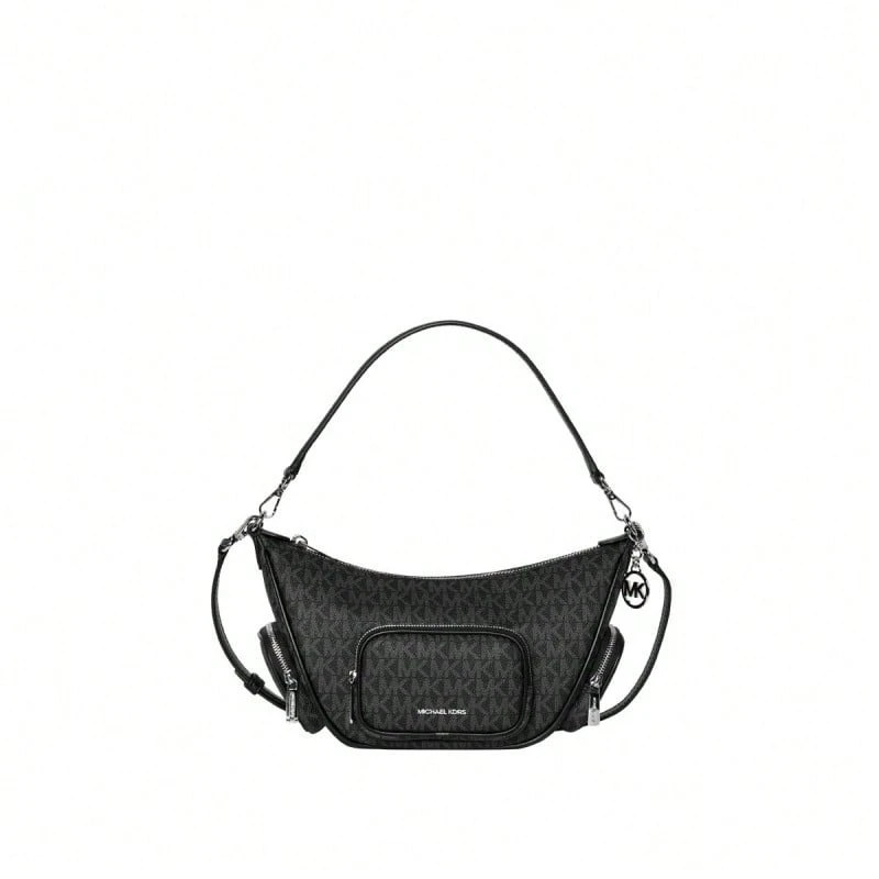 Michael Kors Merritt 印花女款單肩斜挎手提包 35S6S0WC1B 黑色 - 黑色35S6S0WC1B BLACK - 查看 1