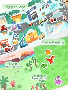 Reusable DIY Sticker Book, Multi-Scene Multi-Theme Bubble Stickers, Portable Quiet Busy Sticker Book, Children's Sticker Toy Gift - Multicolor - View 6