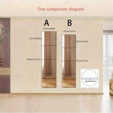 8pcs Frameless Acrylic Mirror SetFullLength Mirrors Ideal For Home Decor Fitness And MakeupMultifunctional For Indoor Use HomeDecorLivingRoomMirrorWall - Silver - View 2