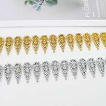 2 Yards 38mm Rhinestone Lace Trim With Gold & Silver Water Drop Chain, Bridal Decoration For Wedding Sewing Handmade DIY - Multicolor - View 5