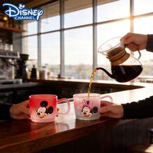 1pc Official Disney Mickey Minnie Glass Cup With Handle, 450ML Cartoon Couple Water Cup, Coffee, Tea, Juice Universal Cup, Home Breakfast Cup, Fan Valentine's Day Women's Gift - Multicolor - View 7