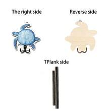Cross-Border Fresh Mediterranean Style Wooden Hooks: Turtle Bathroom And Entryway Wall Decor, Towel Rack; Cute Ocean Theme Home Bathroom Clothing Hooks; 2D Flat Wooden Bathroom Wall Hooks, Suitable For Door-Back Clothing And Hat Storage - View 3