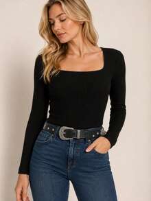 Star Studded Punk Belt, Vintage Distressed Buckle Waist Belt - Star Studs - View 4