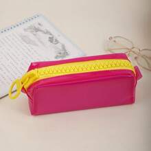 1pc Jelly-Like Stationery Storage Box, 5 Colors Available, Dopamine Pencil Case, Minimalist Solid Color Durable Bag, Upright Stable, Large Capacity Daily Stationery Box, Back To School Gift, School Activity Giveaway, Large Zipper Pencil Pouch - Multicolor - View 15
