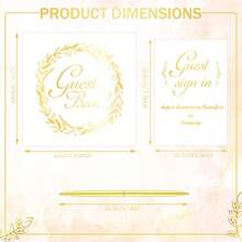 Wedding Guest Book With Pen And Table Cards, 9 X 9 Inch Guest Book Wedding Reception 50 Sheets Sign In Book Wedding Memory Book For Wedding Party Bridal Or Baby Shower Guest Visitor - Romantic Style - View 4
