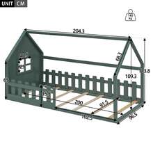 Bed Frame Kids House - 90x200cm - 綠色 - 查看 6