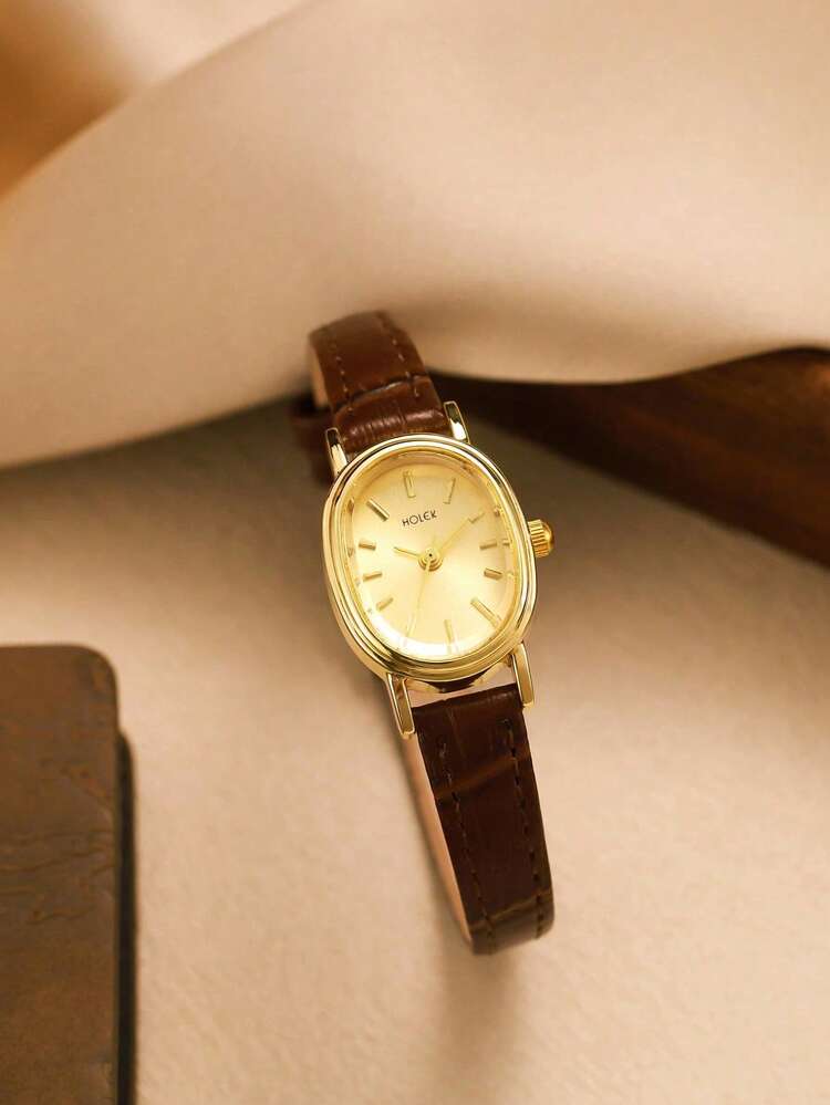 LIANDU Women's Quartz Watch, Oval Dial, PU Leather Strap, Retro Classic Business Style. Suitable For Daily Wear, Ideal Gift For Birthday And Holidays (No Watch Box) - Brown - View 4