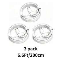 1/3 Set 3.3FT/6.6FT Fast Charging Data Transfer 2-In-1 Data Cable Compatible With Apple 17/16/15 Series, S21 To S25 Ultra Plus - 白色 - 查看 8