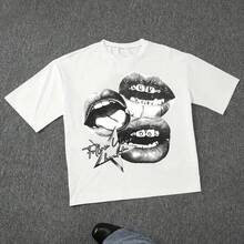 Harajuku T-Shirts mit Buchstabengrafik Y2k Oberteile für Männer und Frauen High Street Oversized T-Shirt Pro Choice Streetwear Vintage Tee Kleidung - 2 schwarze 9 + weiße - Übersicht 2