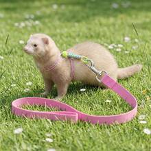 1 Set Adjustable Small Pet Harness And Leash Set, Woven Collar With Wide Woven Tracking Leash, Pet Outdoor Travel Leash Set, Anti-Slip Walking Restraint Set, Suitable For Ferrets, Rabbits, Guinea Pigs And Other Small Pets Outdoor Grass Activities - Multicolor - View 9