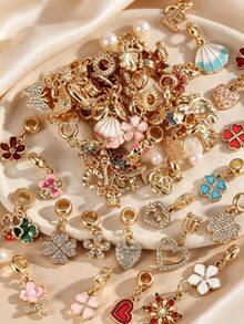 Random Charms Various Themes Beads Pendant For DIY Bracelet Rhinestone Design - Animals/Plants/Flowers/Pets/Sports/Cartoon/Ocean/Family/Stars/Sun - Multicolor - View 7