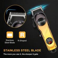 HIENA 4-In-1 Professional Men's Hair Clipper Trimmer Set LCD Digital Display Wireless Hair Clipper Trimmer Shaver Nose Hair Trimmer Men's Grooming Tool Gift Set - View 4