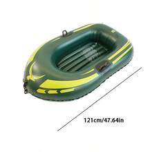 1 Bote inflable para 1 persona, Bote de pesca de PVC grueso, Kayak, Bote de asalto portátil, Bote flotante para lago, playa, piscina inflable, Artículos esenciales de playa, Flotador de piscina - Barco inflable de color verde militar - Ver 9