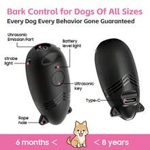 手持式超音波驅狗器，雙喇叭防吠裝置，USB充電式LED手電筒，便攜式戶外狗狗訓練驅趕器，手持式驅狗器，適用於散步、慢跑和戶外訓練 - 彩色 - 查看 5