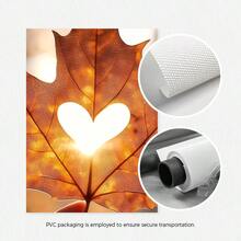 3 piezas de arte de pared en lienzo de tonos cálidos y neutros de otoño, impresiones de paisaje otoñal con café de París, puente de madera, corazón y hoja de arce, decoración acogedora estilo cottagecore para sala de estar, dormitorio, cocina, dormitorio universitario, pasillo, decoración vintage de otoño para el hogar, pósteres, sin marco - 840 - Ver 4