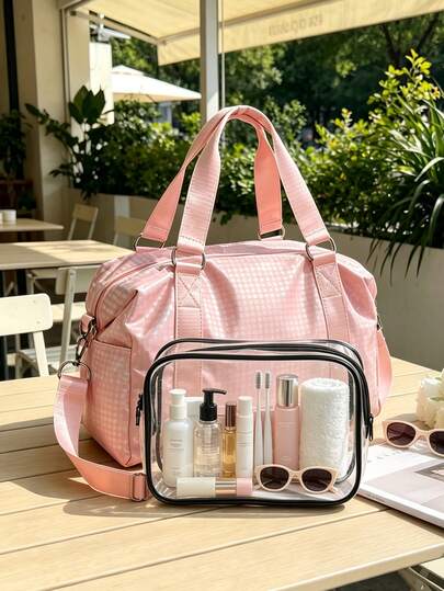 Nueva bolsa de viaje multifunción de gran capacidad, bolsa de gimnasio reflectante iridiscente, unisex, estudiante, bolsa casual de moda, bolsa de entrenamiento, bolsa de almacenamiento de fitness, bolsa de viaje corto de fin de semana, bolso de mano de equipaje, bolsa de viaje para parejas, regalo del Día de San Valentín, tela impermeable, mochila de viaje, verano, bolsa portátil, bolsa de pernoctación, bolsa de equipaje, separación seco-húmedo, duradero, con compartimento para zapatos, fácil de plegar, expandible
