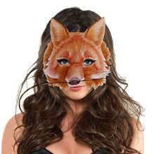 1pc Realistic Gray Wolf Half Face Mask With Fluffy Fur, Animal Wolf Mask Cosplay Costume Accessory, Suitable For Halloween Carnival Masquerade Party Werewolf Theme Outfit - View 7