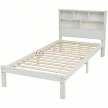 Solid Wood Bed Frame With Drawers And Slatted Base, Ideal Children's Room 90x200cm White - 白色 - 查看 3
