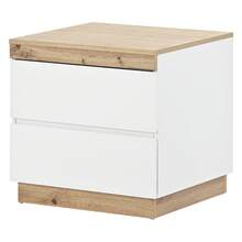 Nightstand With Drawers – White And Oak - 白色和橡木 - 查看 10